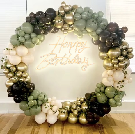 organic balloon garland backdrop